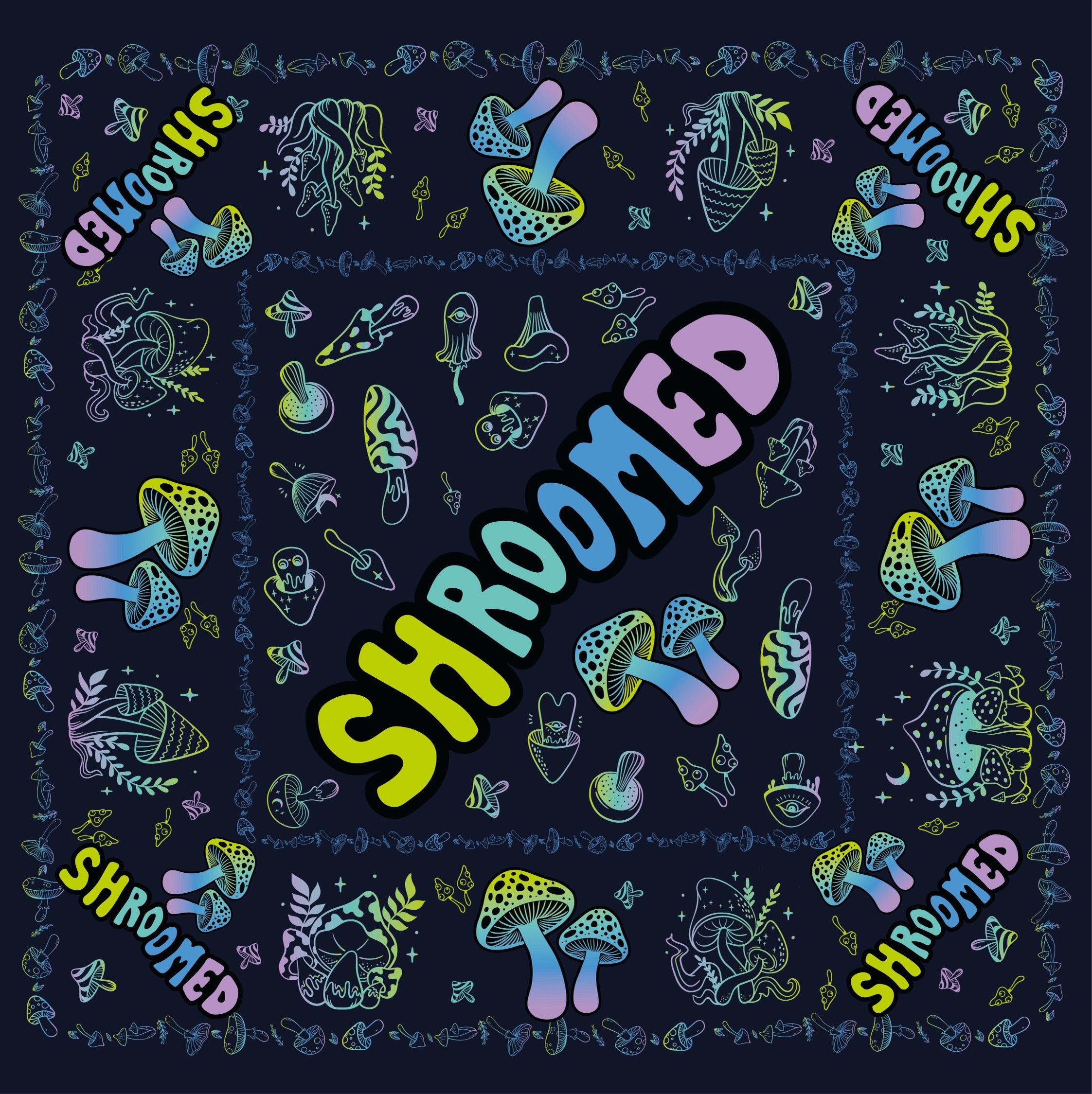 Shroomed - Large Silk Mushroom Scarf